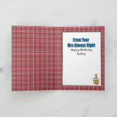 Funny Snarky Cartoon Husband Boyvriend Birthday Kaart (Binnen)