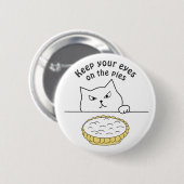 Funny Sneaky Cat na Illustratie van Cream Pie Ronde Button 5,7 Cm (Voorkant /achterkant)
