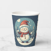 Funny snewman papieren bekers (Voorkant)
