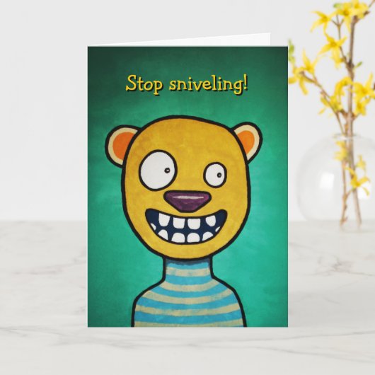 Funny Sniveling Birthday Card Kaart (Gele Bloem)