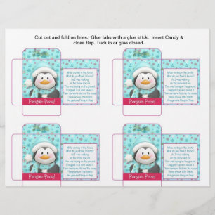 Funny Snoep Packet Penguin Poop met Gezegde Flyer