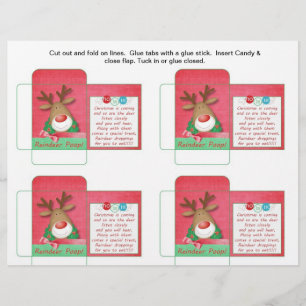 Funny Snoep Packet Reindeer Poop met Gezegde Flyer