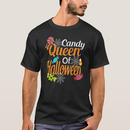 Funny Snoep Queen of Halloween Trick or treat Cham T-shirt (Voorkant)