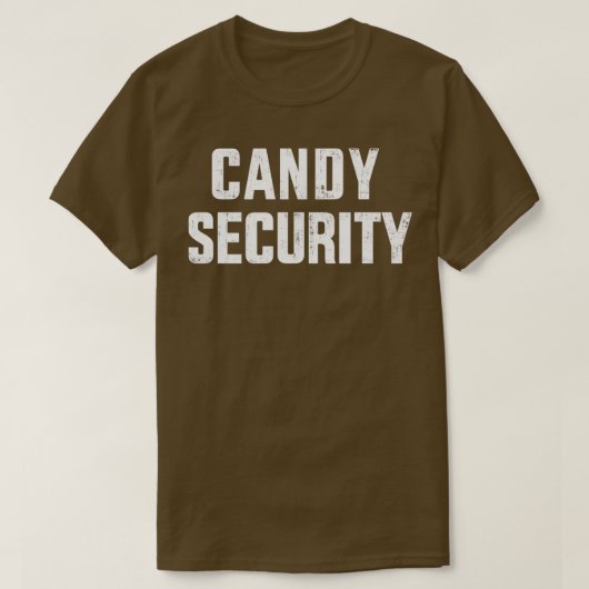 Funny snoep security lazy halloween costuum t-shirt (Design voorkant)