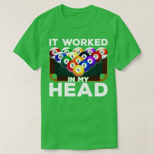 Funny Snooker Player Pool Billiard T-shirt (Design voorkant)