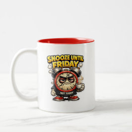  Funny Snooze Until Friday Alarm Clock Mug Tweekleurige Koffiemok
