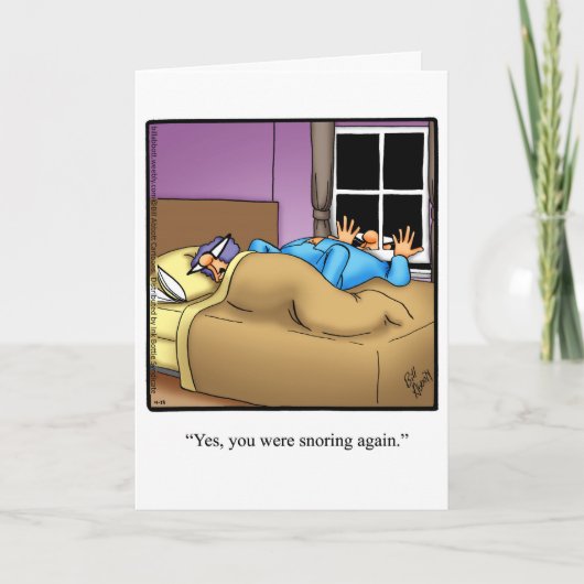 Funny Snoring Humor Anniversary Card Kaart (Voorkant)