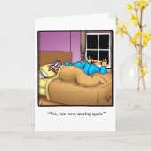 Funny Snoring Humor Anniversary Card Kaart (Gele Bloem)