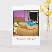 Funny Snoring Humor Jubileum Kaart (Gele Bloem)