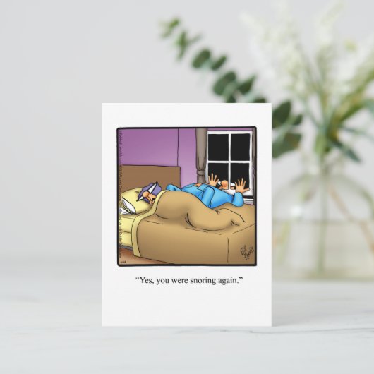 Funny Snoring Husband Briefkaart (Staand voorkant)
