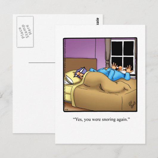 Funny Snoring Husband Briefkaart (Voorkant / Achterkant)