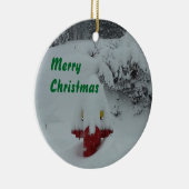 Funny Snow-cover Fire Hydrant Keramisch Ornament (Rechts)