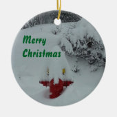Funny Snow-cover Fire Hydrant Keramisch Ornament (Voorkant)