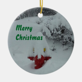 Funny Snow-cover Fire Hydrant Keramisch Ornament