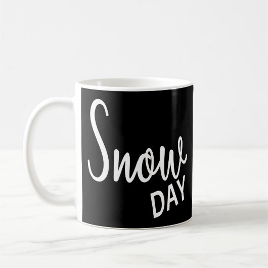 Funny Snow Day Black White Cold Winter Quottes Koffiemok (Links)