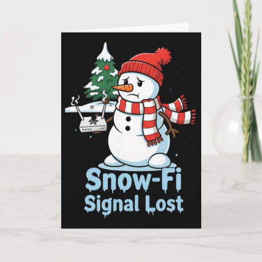 Funny Snow-fi Signal Lost Snowman Christmas Design Kaart (Voorkant)