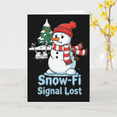 Funny Snow-fi Signal Lost Snowman Christmas Design Kaart (Gele Bloem)