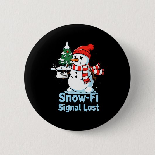 Funny Snow-fi Signal Lost Snowman Christmas Design Ronde Button 5,7 Cm (Voorkant)
