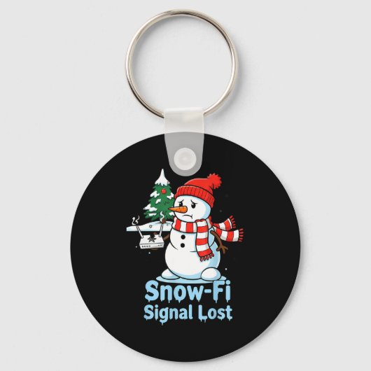 Funny Snow-fi Signal Lost Snowman Christmas Design Sleutelhanger (Voorkant)