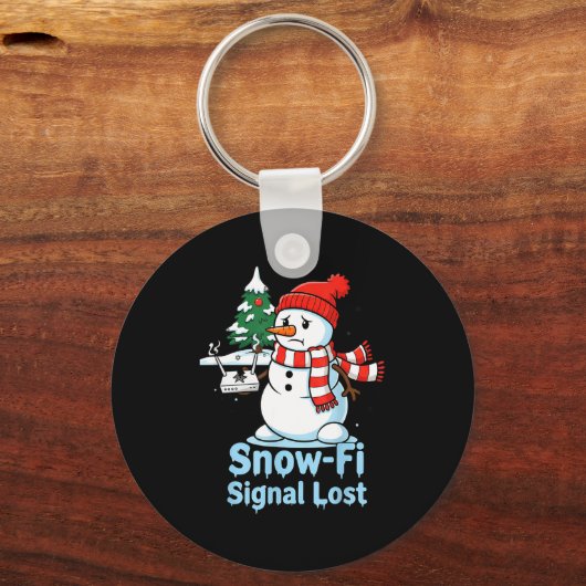 Funny Snow-fi Signal Lost Snowman Christmas Design Sleutelhanger (Voorkant)