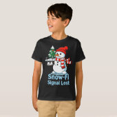 Funny Snow-fi Signal Lost Snowman Christmas Design T-shirt (Voorkant volledig)