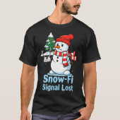 Funny Snow-fi Signal Lost Snowman Christmas Design T-shirt (Voorkant)