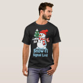 Funny Snow-fi Signal Lost Snowman Christmas Design T-shirt (Voorkant volledig)