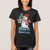 Funny Snow-fi Signal Lost Snowman Christmas Design T-shirt (Voorkant)