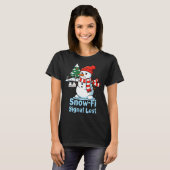 Funny Snow-fi Signal Lost Snowman Christmas Design T-shirt (Voorkant volledig)