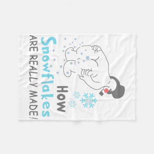 Funny Snow How Snowflakes Are Really Made  Fleece Deken (Voorkant (Horizontaal))