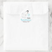 Funny Snow How Snowflakes Are Really Made Ronde Sticker (Tas)
