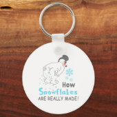 Funny Snow How Snowflakes Are Really Made Sleutelhanger (Voorkant)