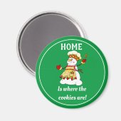 Funny Snow Lady Cookie Chef Magneet (Voorkant / Achterkant)