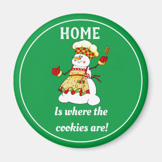Funny Snow Lady Cookie Chef Magneet
