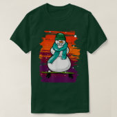 Funny Snow Man Skateboard  T-shirt (Design voorkant)