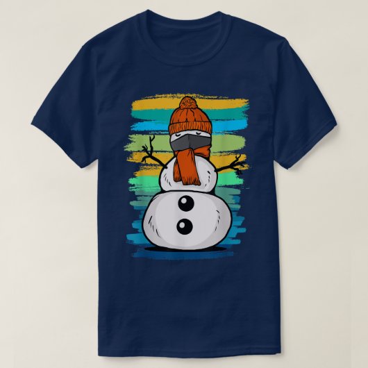Funny Snow Man with Mask T-shirt (Design voorkant)