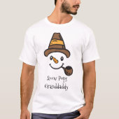 Funny Snow Poppen GrandDad Cute Snowman Face T-shirt (Voorkant)
