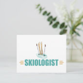 Funny Snow Skiing Briefkaart (Staand voorkant)