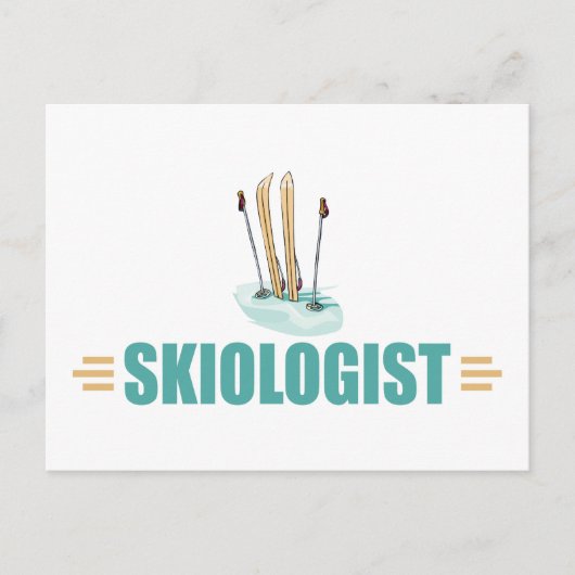 Funny Snow Skiing Briefkaart (Voorkant)