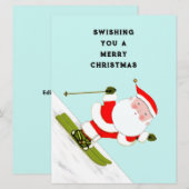 Funny Snow Skiing Holiday Kerstkaarten Feestdagenkaart (Voorkant / Achterkant)