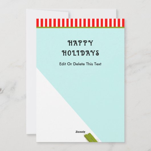 Funny Snow Skiing Holiday Kerstkaarten Feestdagenkaart (Achterkant)