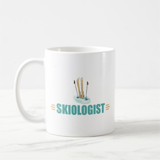 Funny Snow Skiing Koffiemok (Links)