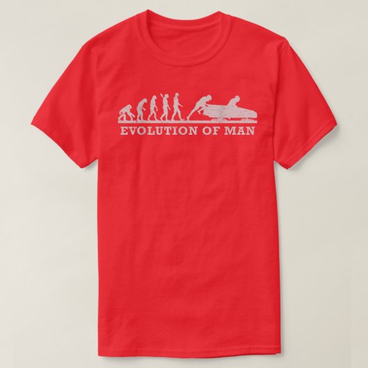 Funny Snow Sled Evolution Man T-shirt (Design voorkant)