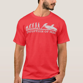 Funny Snow Sled Evolution Man T-shirt