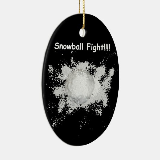 Funny Snowball Fight Kerstmis Ornament (Rechts)