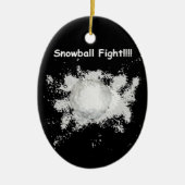 Funny Snowball Fight Kerstmis Ornament (Voorkant)