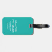 Funny Snowboard | Blauwgroen wintersport Bagagelabel (Achterkant horizontaal)