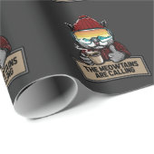 Funny Snowboard Ski Cat Snow Goggles Mountains Cadeaupapier (Rol Hoek)