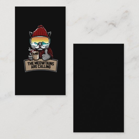 Funny Snowboard Ski Cat Snow Goggles Mountains Visitekaartje (Voorkant / Achterkant)