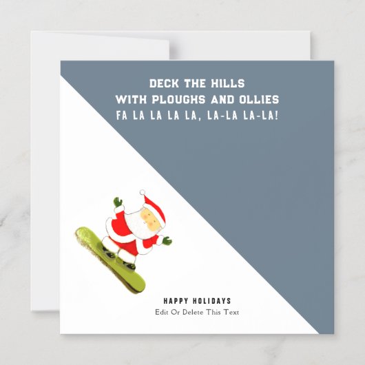 Funny Snowboarden Kerst Kaarten (Voorkant)